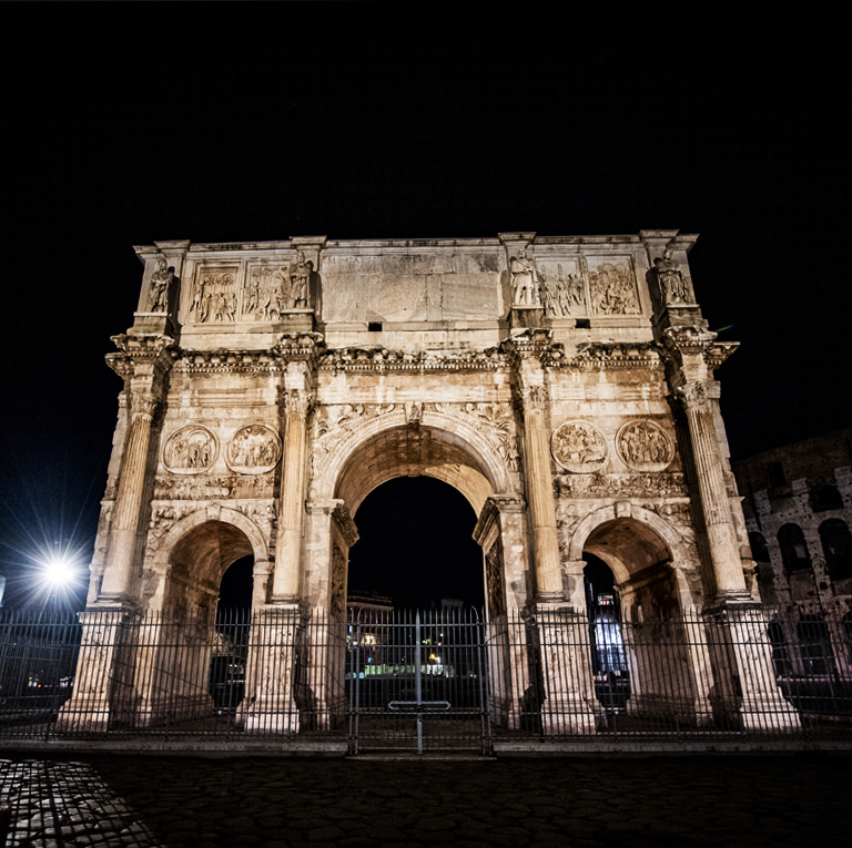 The new lighting system of the Arch of Constantine