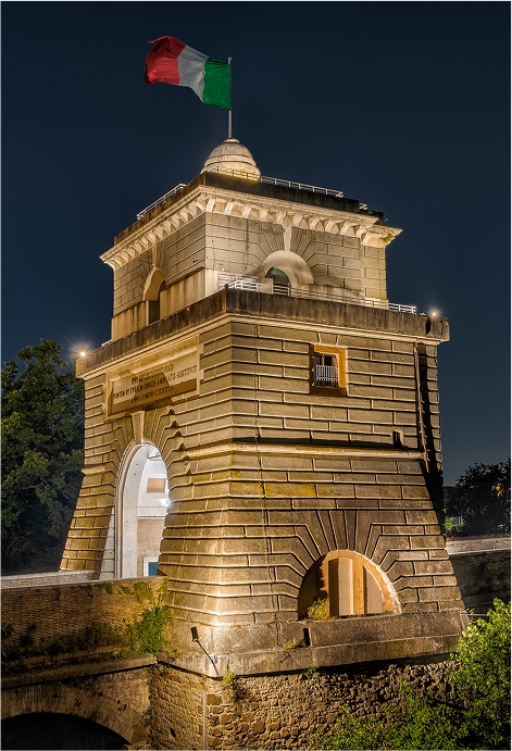 I 16 ponti sul Tevere  illuminati di sera