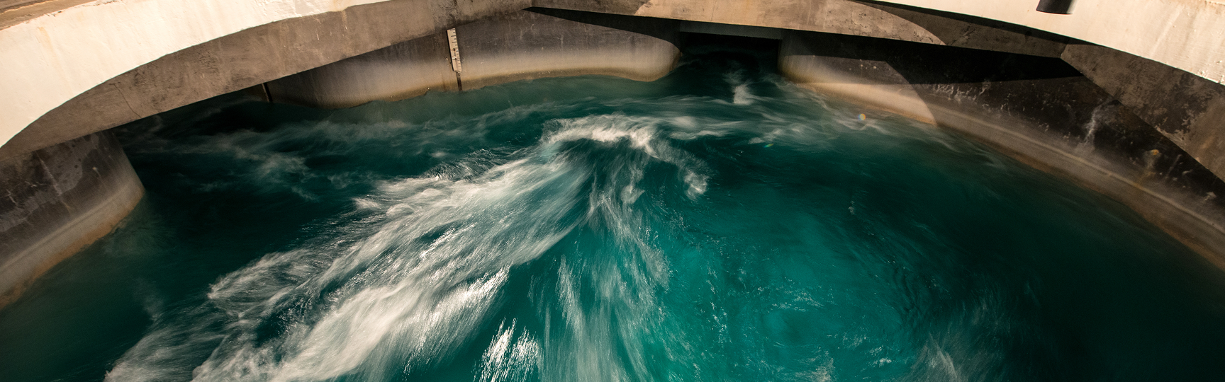 Calice della raccolta dell'acqua della centrale idroelettrica di salisano