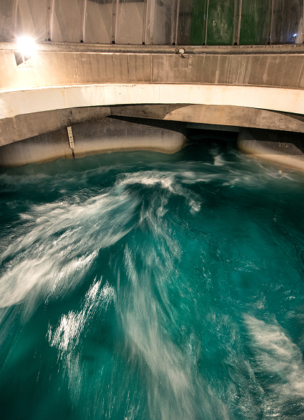 Calice della raccolta dell'acqua della centrale idroelettrica di salisano