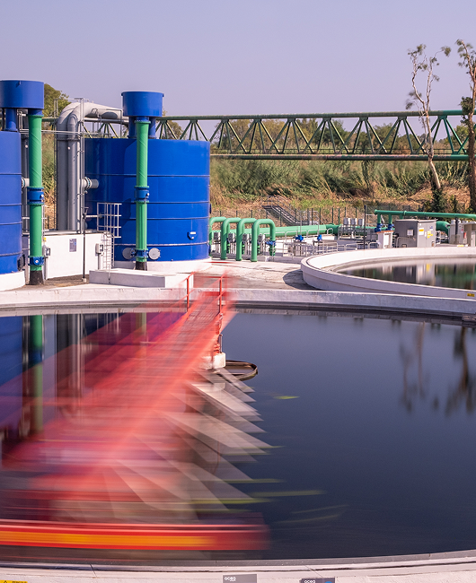 una vasca di depurzione in un impianto acea