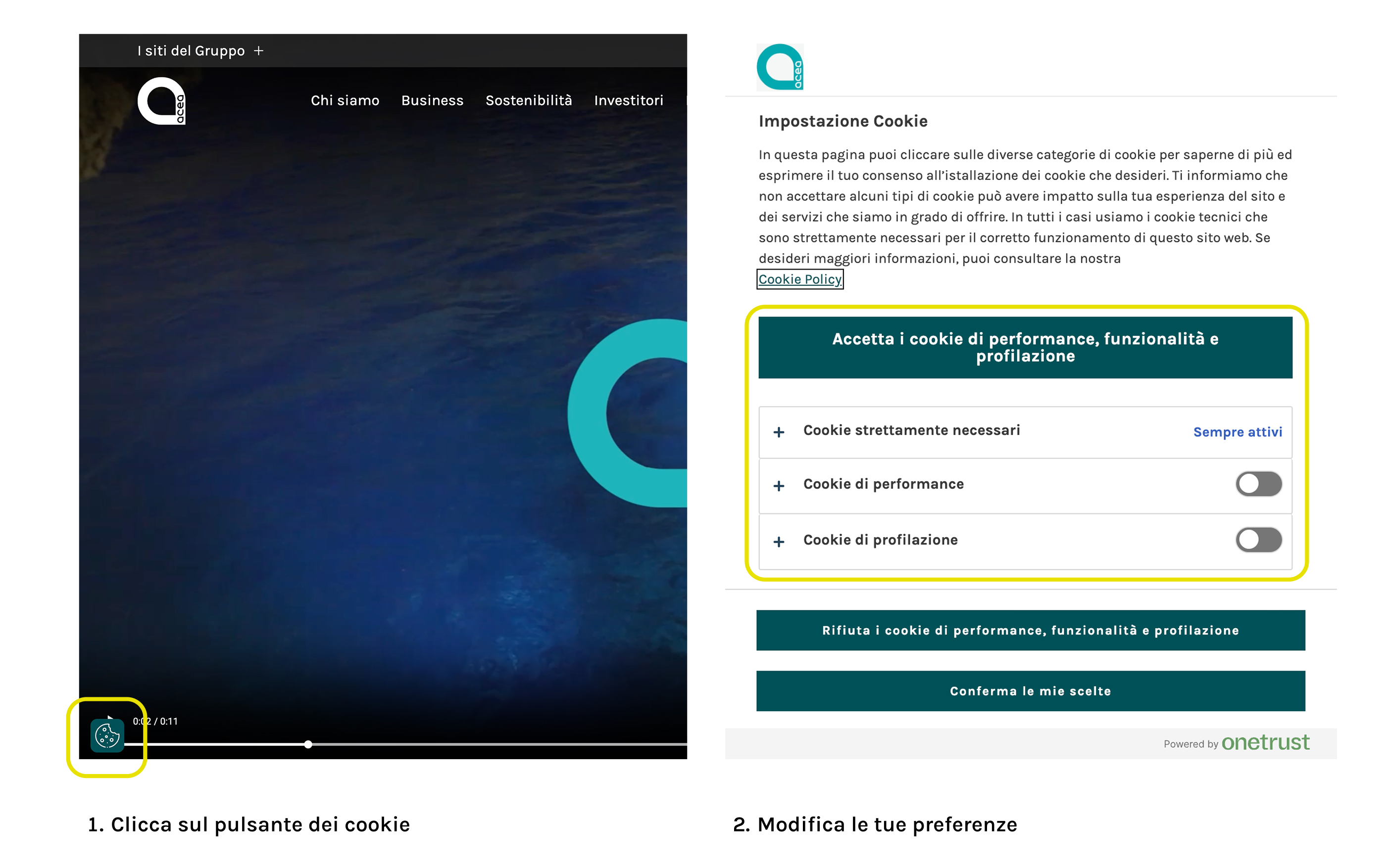 Tutorial cookie panel
