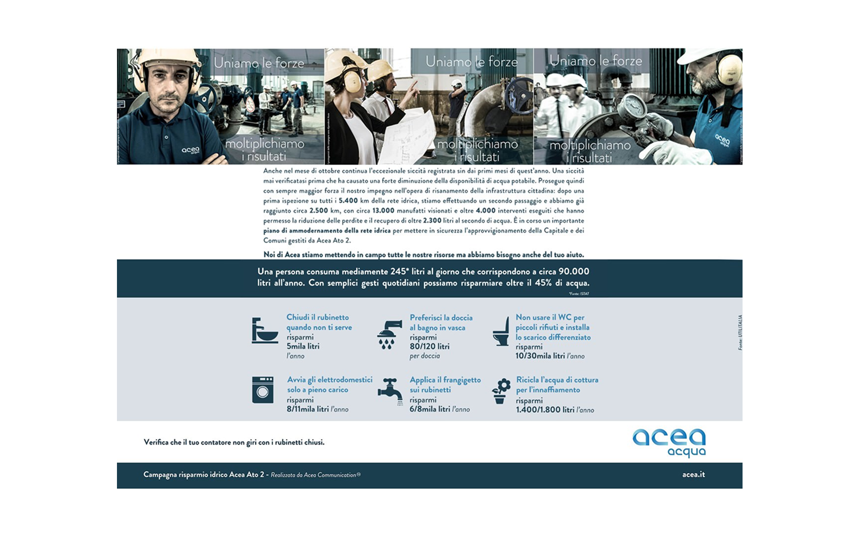 Locandina campagna Risparmiare acqua si può