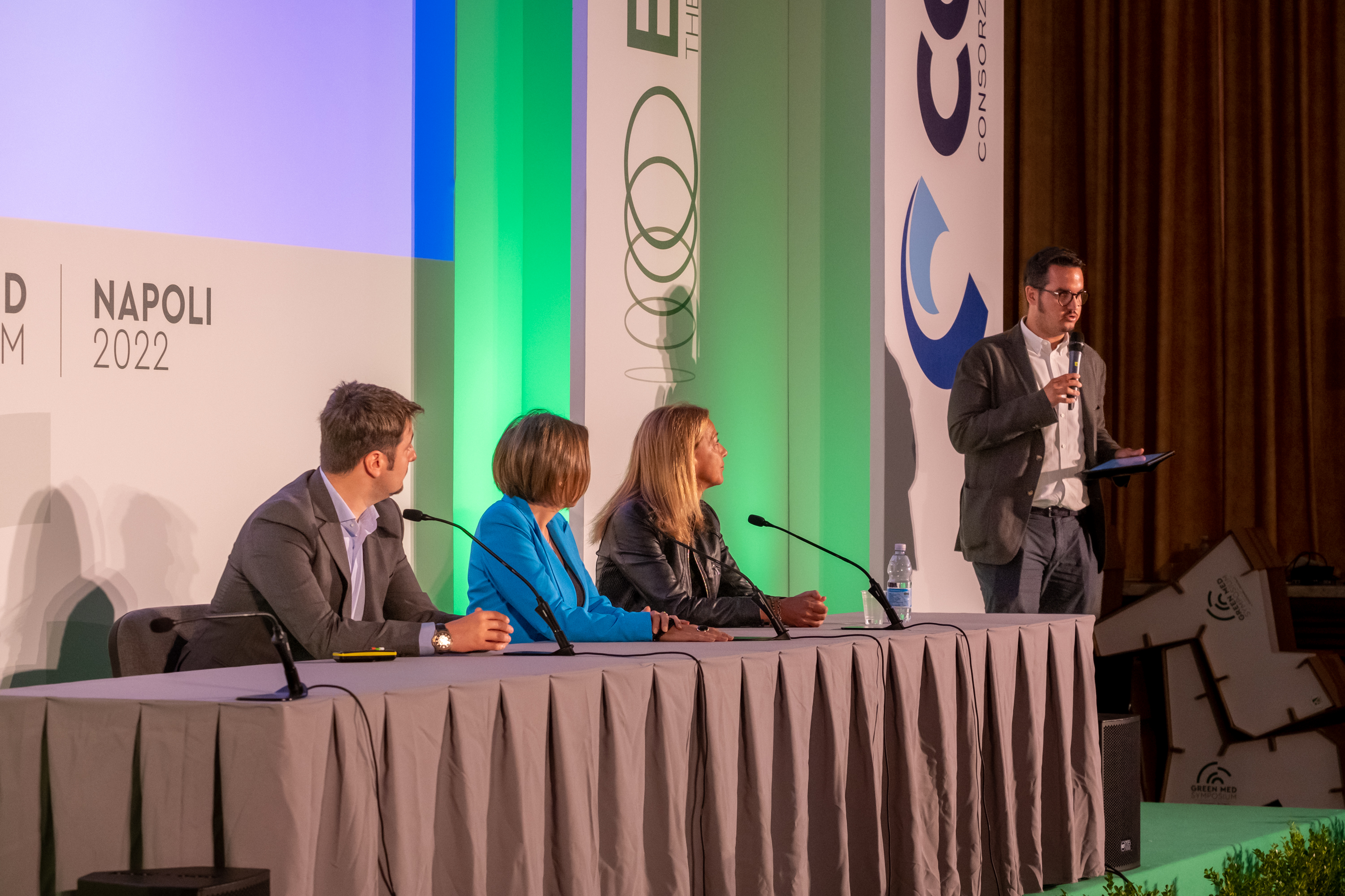 Photograph of some speakers during the Naples leg of the Acea Innovation Tour 2022