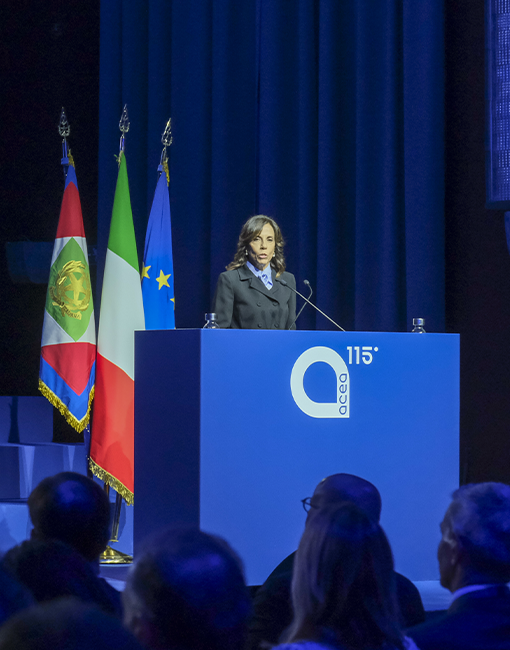 Barbara Marinali, Presidente di Acea, durante l'evento 115 anni di Acea