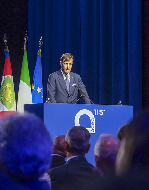 Fabrizio Palermo, AD di Acea, durante l'evento 115 anni di Acea