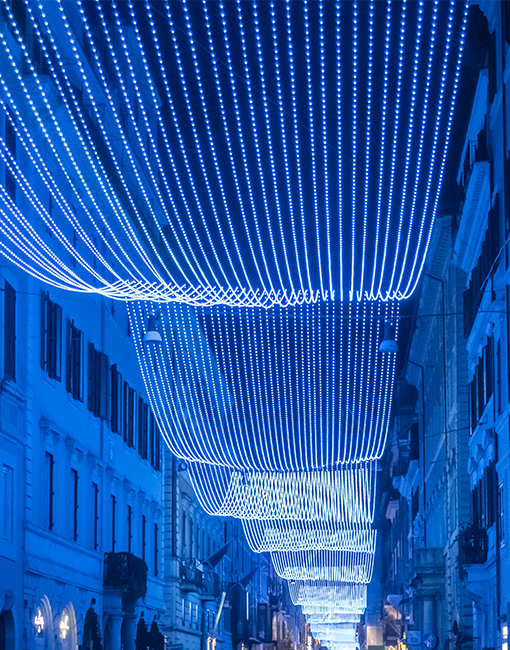 Tappeto luminoso, parte delle luminarie di Natale 2025 di Acea