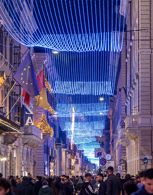 Tappeto luminoso, parte delle luminarie di Natale 2025 di Acea