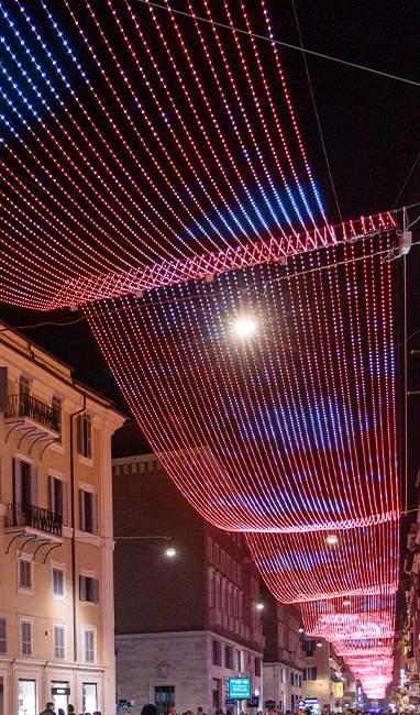Tappeto luminoso, parte delle luminarie di Natale 2025 di Acea
