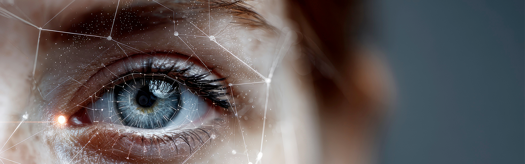 Primo piano di un volto femminile, dettaglio dell'occhio sinistro