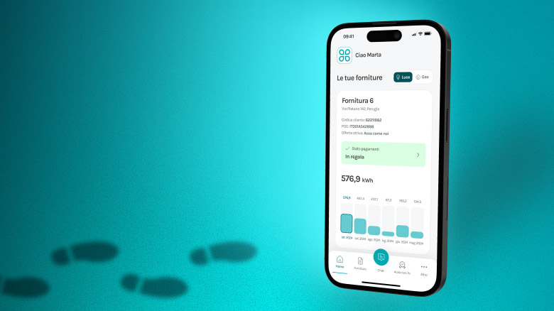 Impronte che vanno verso un telefono