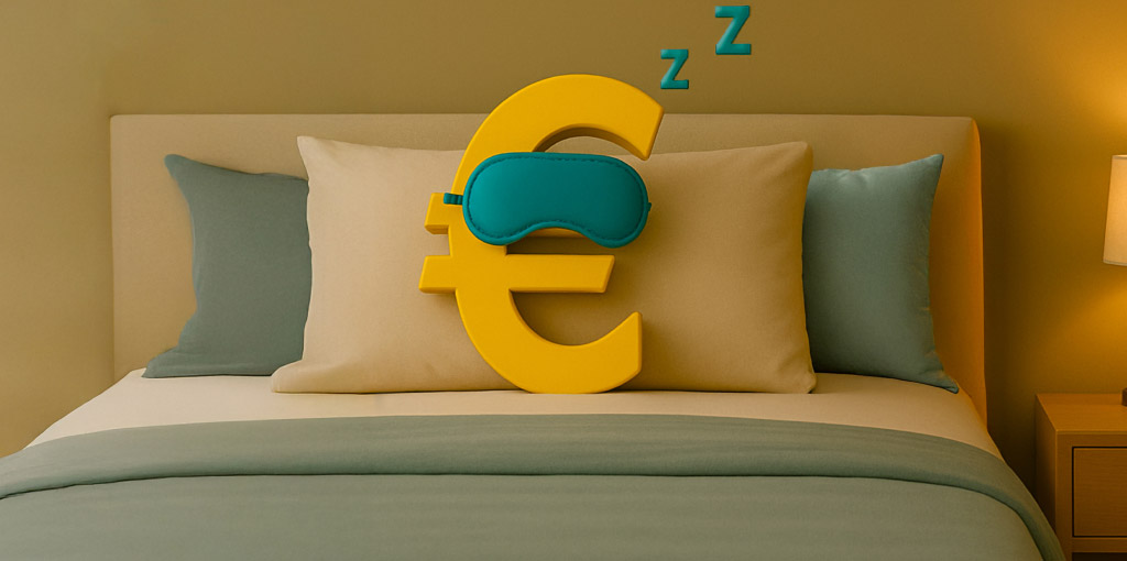 Simbolo dell'euro che dorme