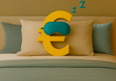 Simbolo dell'euro che dorme