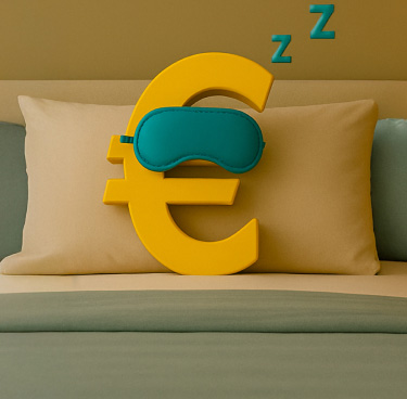 Simbolo dell'euro che dorme
