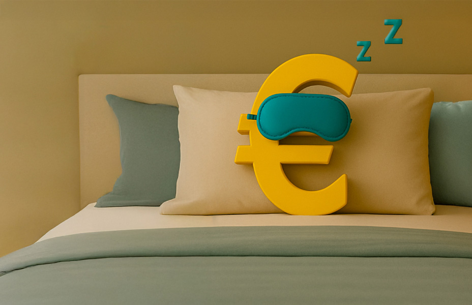 Simbolo dell'euro che dorme