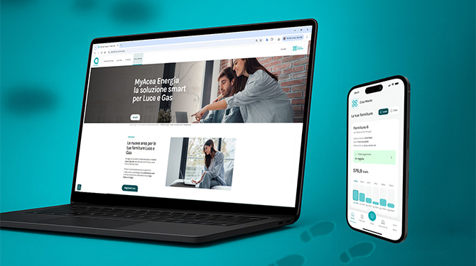 MyAcea Energia su laptop e smartphone