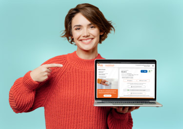 Ragazza che mostra lo schermo di Bolletta web